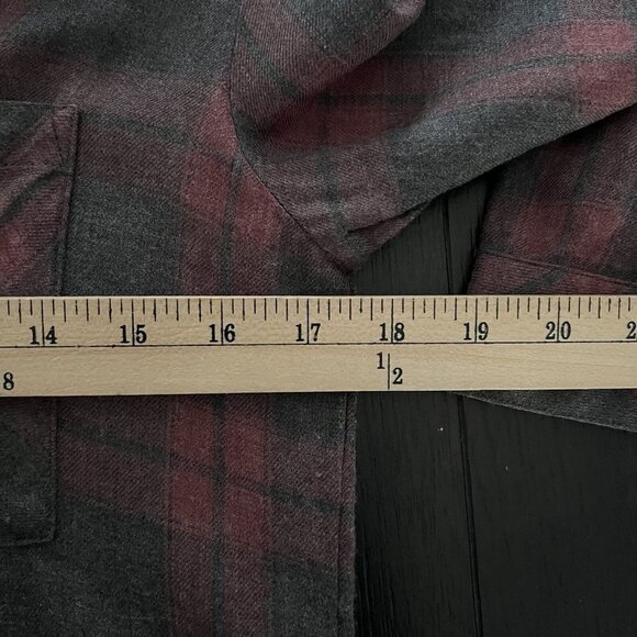 Cloth & Stone Womens Long Tunic Red Black Plaid Collared Long Sleeve Top XS - Picture 10 of 12